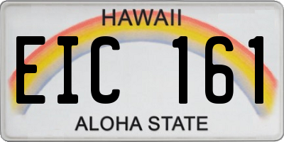 HI license plate EIC161