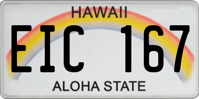 HI license plate EIC167