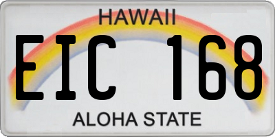 HI license plate EIC168