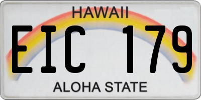 HI license plate EIC179