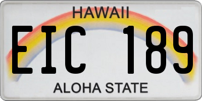 HI license plate EIC189