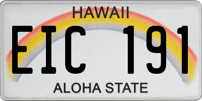 HI license plate EIC191