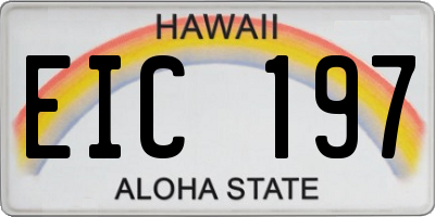 HI license plate EIC197