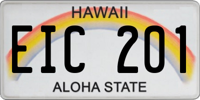 HI license plate EIC201
