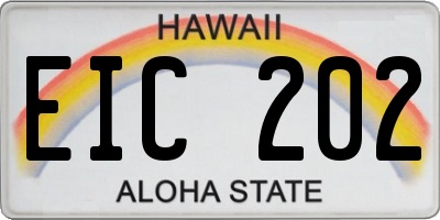 HI license plate EIC202