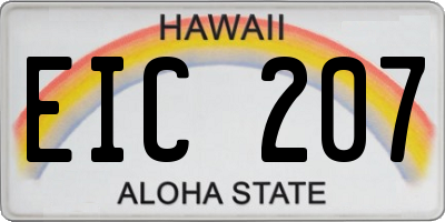 HI license plate EIC207