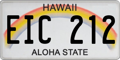 HI license plate EIC212