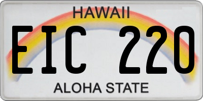 HI license plate EIC220