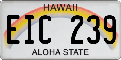 HI license plate EIC239
