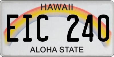 HI license plate EIC240