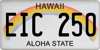HI license plate EIC250
