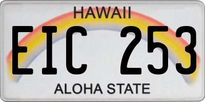 HI license plate EIC253
