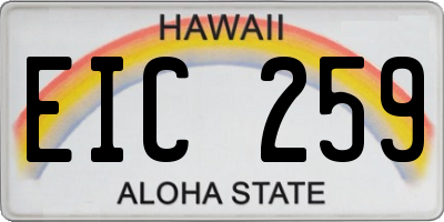 HI license plate EIC259