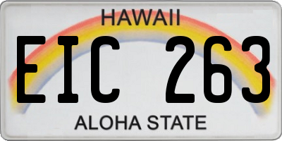 HI license plate EIC263