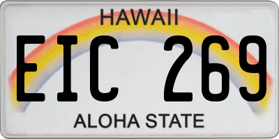 HI license plate EIC269