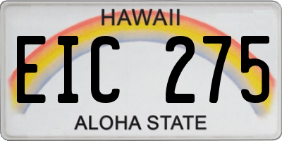 HI license plate EIC275