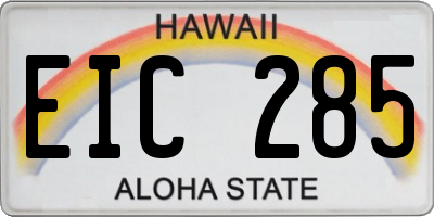 HI license plate EIC285
