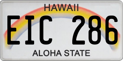 HI license plate EIC286