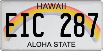 HI license plate EIC287