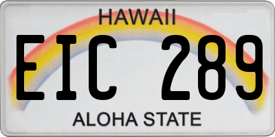 HI license plate EIC289