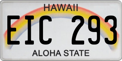 HI license plate EIC293
