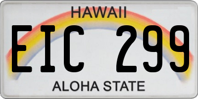 HI license plate EIC299