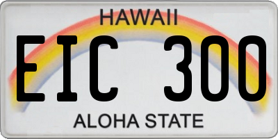 HI license plate EIC300