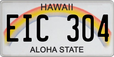 HI license plate EIC304