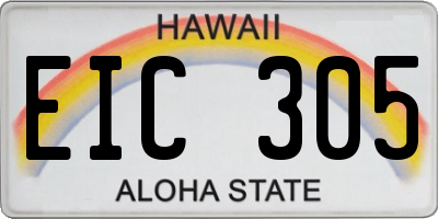 HI license plate EIC305
