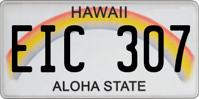 HI license plate EIC307