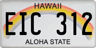 HI license plate EIC312