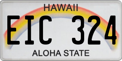 HI license plate EIC324