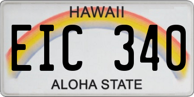 HI license plate EIC340