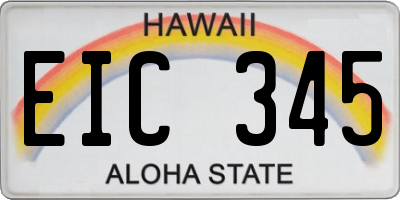 HI license plate EIC345
