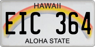 HI license plate EIC364