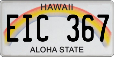 HI license plate EIC367