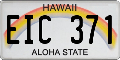 HI license plate EIC371