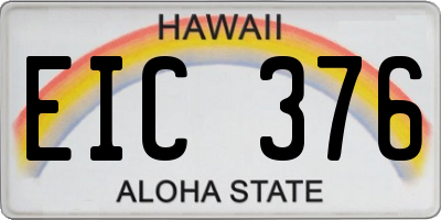 HI license plate EIC376