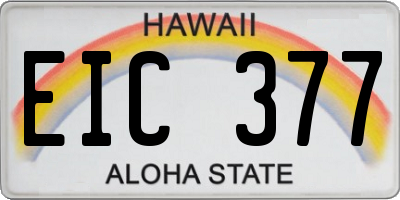 HI license plate EIC377