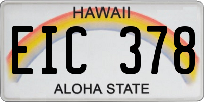 HI license plate EIC378