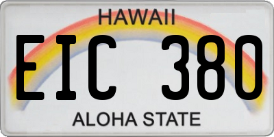 HI license plate EIC380