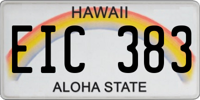 HI license plate EIC383
