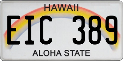 HI license plate EIC389