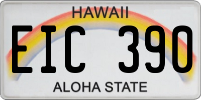HI license plate EIC390