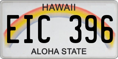 HI license plate EIC396