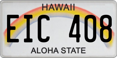 HI license plate EIC408