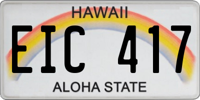 HI license plate EIC417