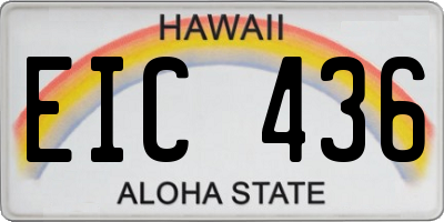 HI license plate EIC436