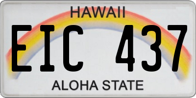 HI license plate EIC437