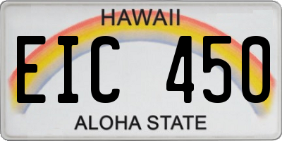HI license plate EIC450